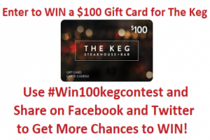 Win a $100 Gift Card for The Keg Steakhouse + Bar in Maple Ridge.